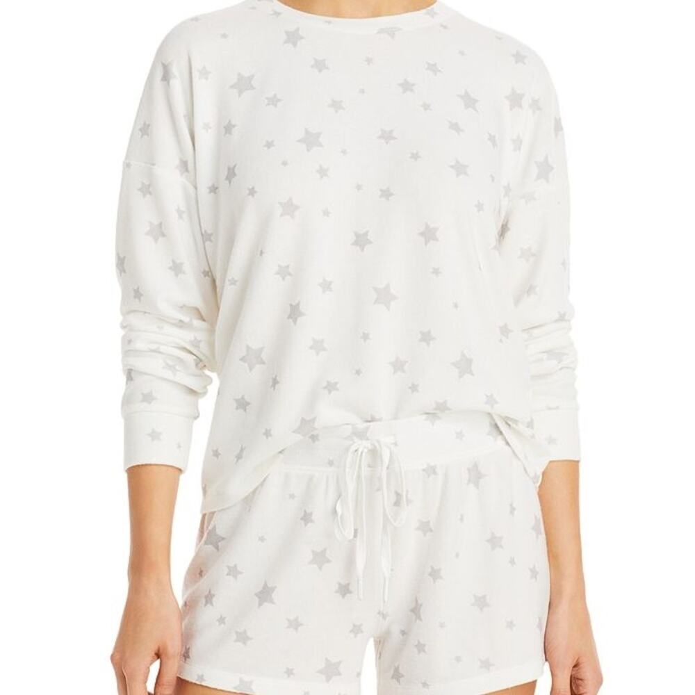 AQUA Women's Star Print Shorts Pajama Set Size S